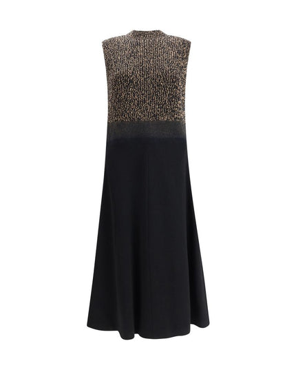 Prada Black Fleece Wool Casual Dress