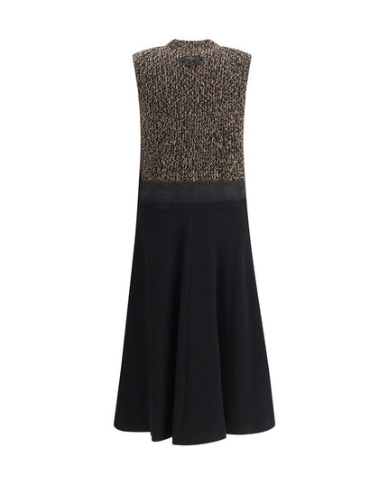 Prada Black Fleece Wool Casual Dress