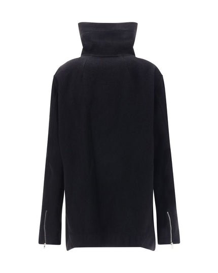 Rick Owens Black Fleece Wool Biker Jacket