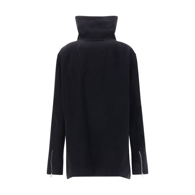 Rick Owens Black Fleece Wool Biker Jacket