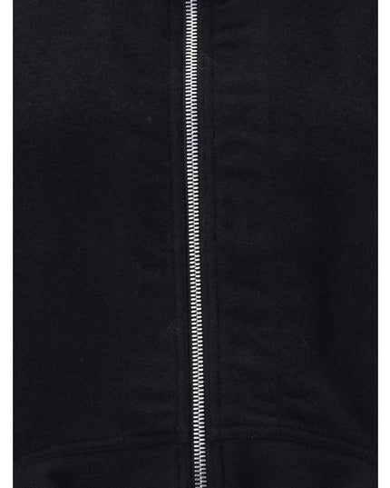 Rick Owens Black Fleece Wool Biker Jacket