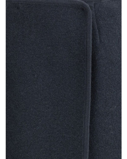RIER Blue Fleece Wool Midi Skirt