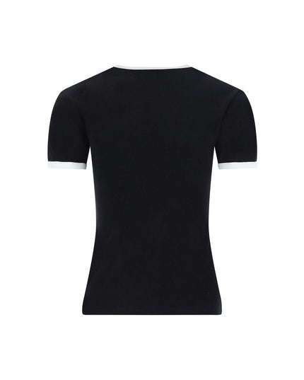 Courrèges Black Cotton T-Shirt