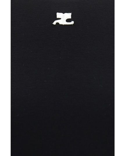 Courrèges Black Cotton T-Shirt