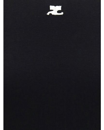 Courrèges Black Cotton T-Shirt