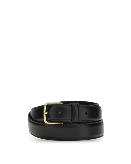 The Row Black Calf Leather Bos Taurus Regular Belt