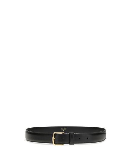 The Row Black Calf Leather Bos Taurus Regular Belt