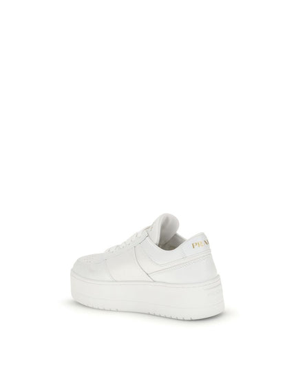 Prada White Calf Leather Bos Taurus Platform Sneakers