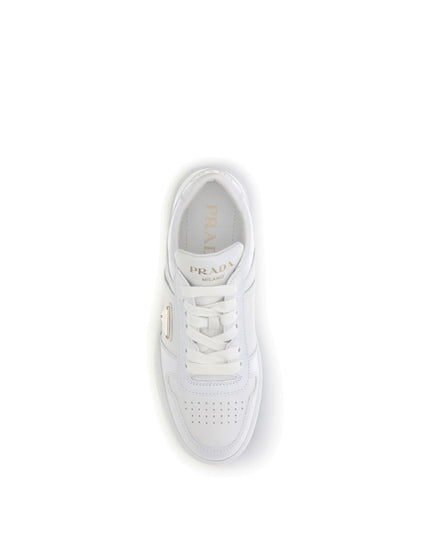Prada White Calf Leather Bos Taurus Platform Sneakers