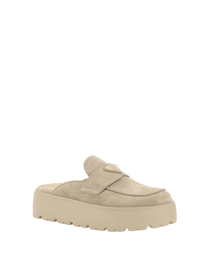 Prada Beige Rubber Platform Loafers