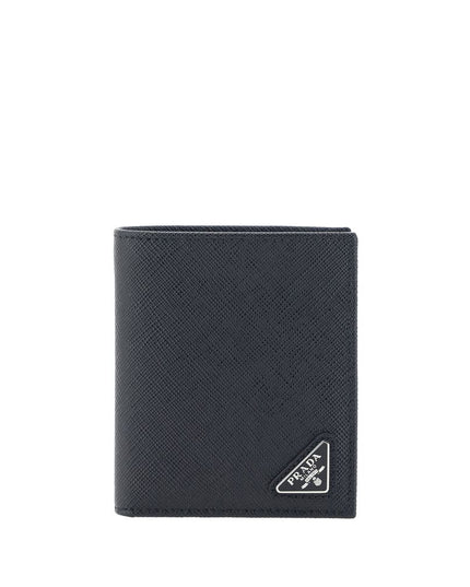 Prada Black Calf Leather Bos Taurus Wallet