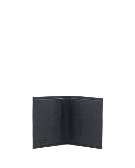 Prada Black Calf Leather Bos Taurus Wallet