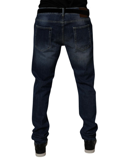 Dolce & Gabbana Blue Washed Cotton Stretch SkinnyDenim Jeans