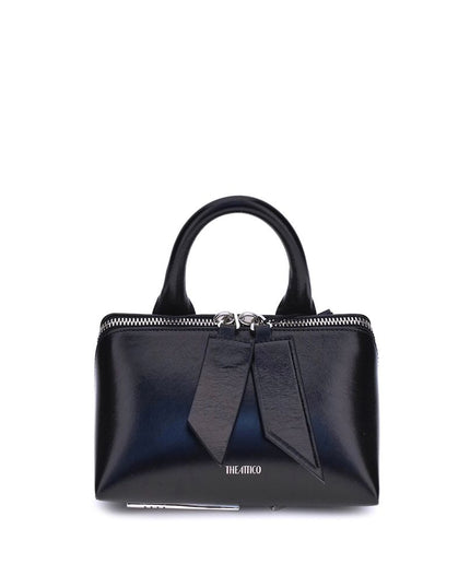 The Attico Black Calf Leather Bos Taurus Shoulder Bag