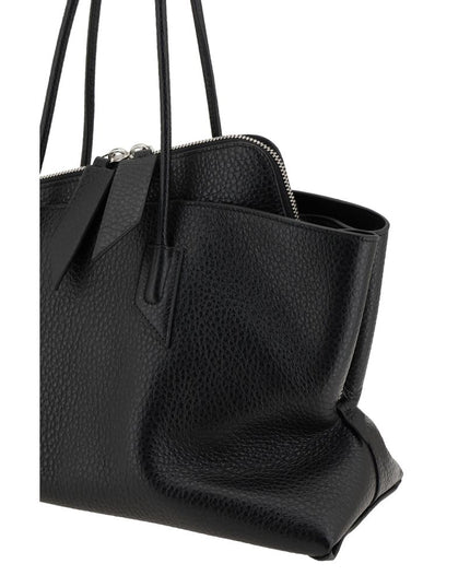 The Attico Black Calf Leather Bos Taurus Shoulder Bag