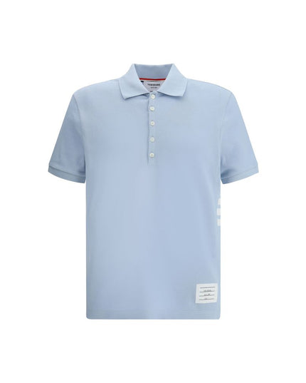 Thom Browne Light Blue Cotton Polo Shirt