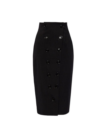 Alaïa Black Elastane Midi Skirt