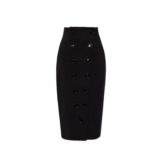 Alaïa Black Elastane Midi Skirt