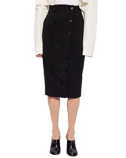 Alaïa Black Elastane Midi Skirt