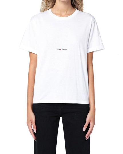 Saint Laurent White Cotton T-Shirt