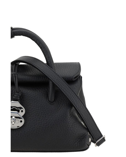 Zanellato Black Calf Leather Bos Taurus Shoulder Bag