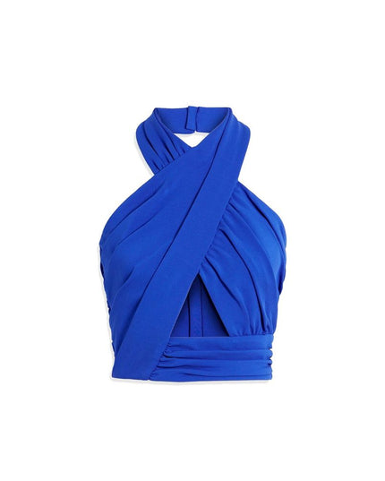 Balmain Blue Elastane Tank Tops