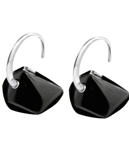 GC Black Silver Earrings