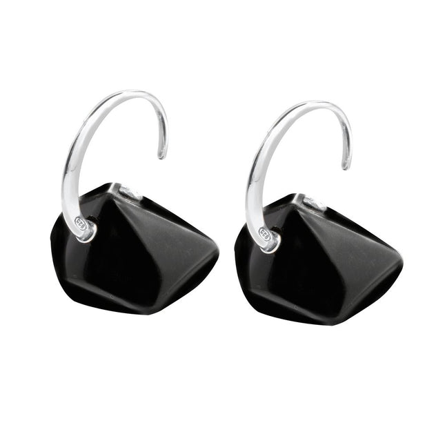 GC Black Silver Earrings