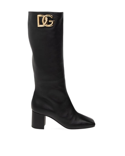 Dolce & Gabbana Black Calfskin Ankle Boots