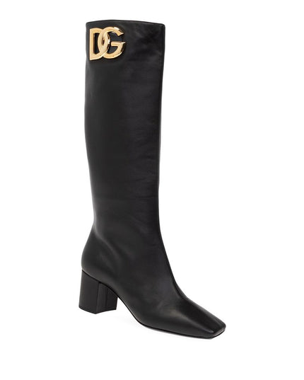 Dolce & Gabbana Black Calfskin Ankle Boots