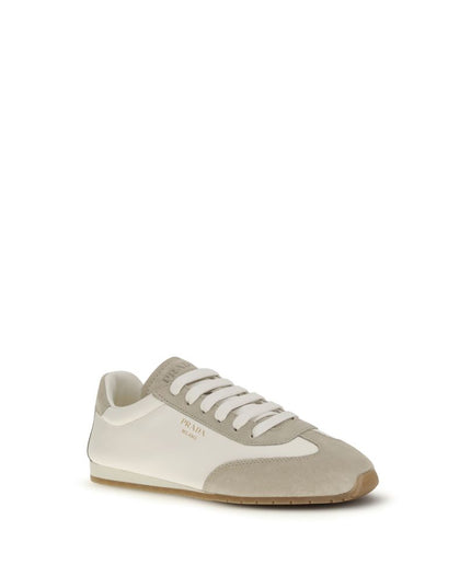 Prada Cream Lamb Ovis Aries Aries Low Top Sneakers
