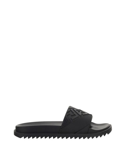 Fendi Black Rubber Sandals