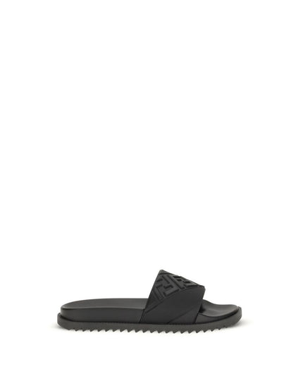 Fendi Black Rubber Sandals