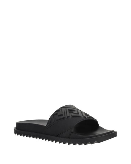 Fendi Black Rubber Sandals