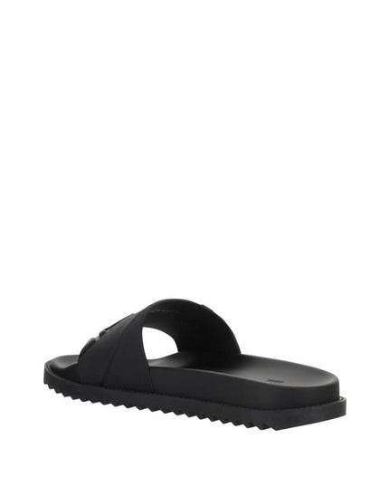 Fendi Black Rubber Sandals