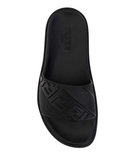 Fendi Black Rubber Sandals