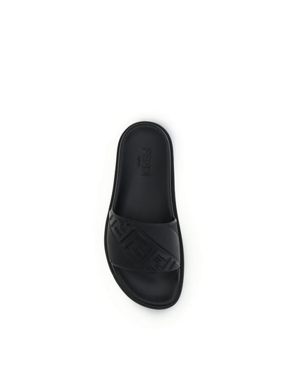 Fendi Black Rubber Sandals