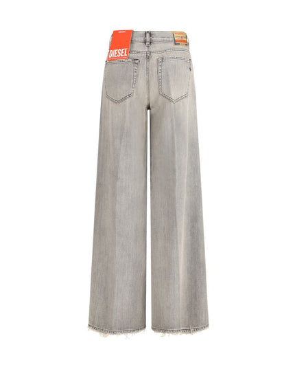 Diesel Gray Cotton Flared Jeans