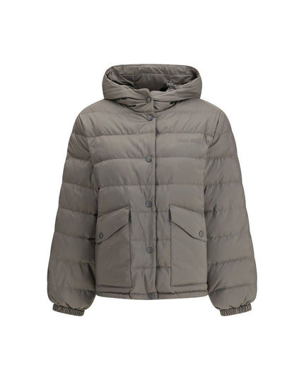 Miu Miu Gray Recycled Polyester Coat