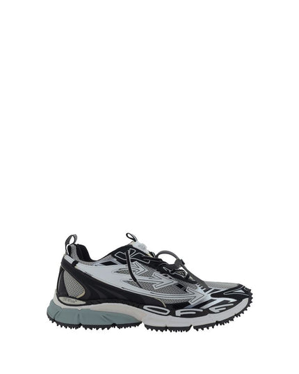 Off-White Gray Polyester Athletic Sneakers