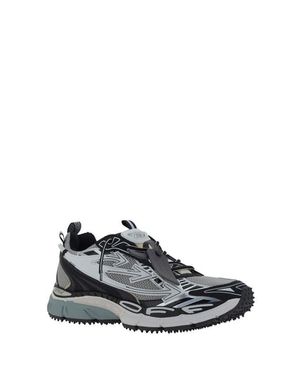 Off-White Gray Polyester Athletic Sneakers