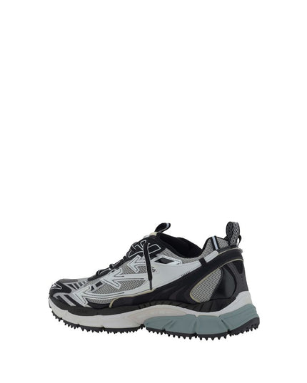 Off-White Gray Polyester Athletic Sneakers
