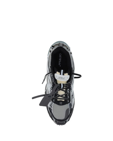 Off-White Gray Polyester Athletic Sneakers