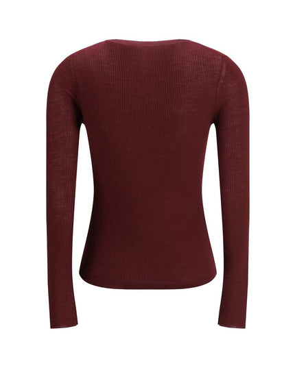 Chloé Bordeaux Wool Long Sleeve T-Shirt