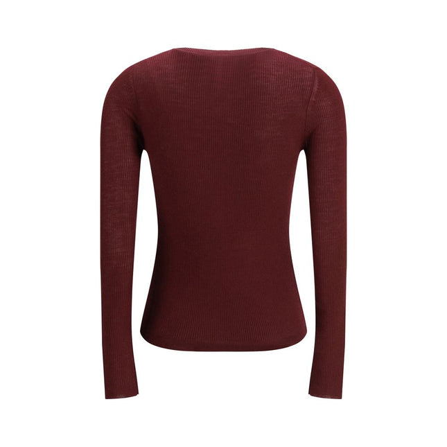 Chloé Bordeaux Wool Long Sleeve T-Shirt