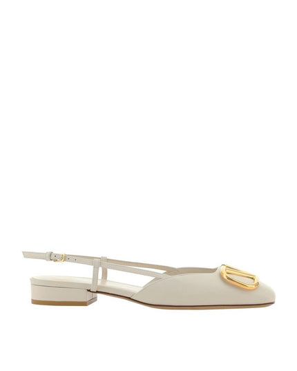 Valentino Garavani White Calfskin Ballet Flats