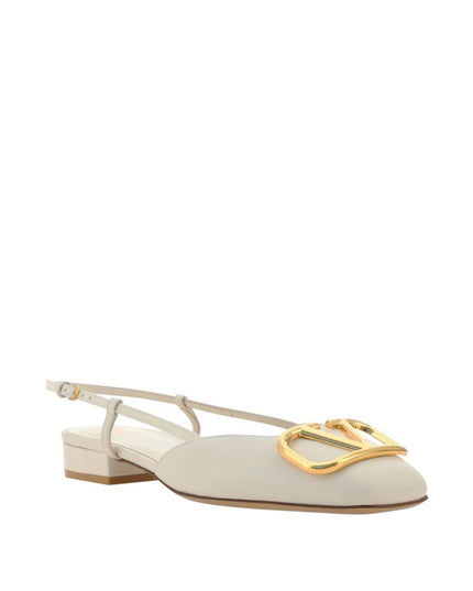 Valentino Garavani White Calfskin Ballet Flats