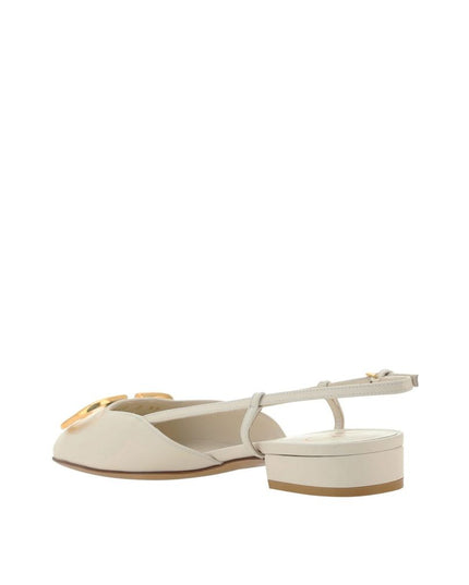 Valentino Garavani White Calfskin Ballet Flats