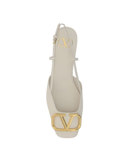 Valentino Garavani White Calfskin Ballet Flats