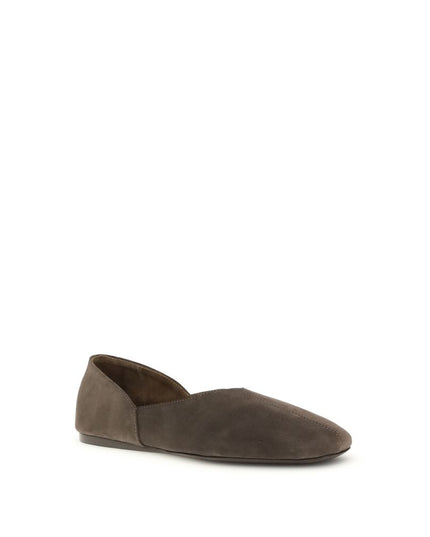 Khaite Brown Calf Leather Bos Taurus Ballet Flats